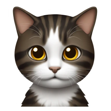 Chat sur un chat blanc noir brun sticker