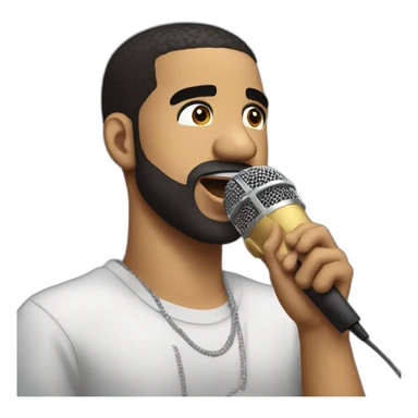 drake rapping into a mic sticker