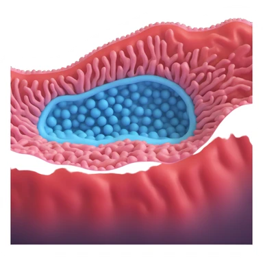 simple 3D cross-section of a biomembrane with a double phospholipid bilayer and one large channel protein spanning the membrane, minimal detail, clear and educational sticker