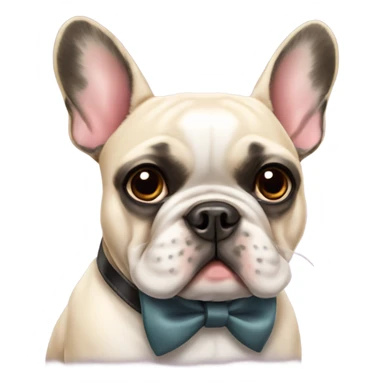 French bulldog with bow collar sticker
