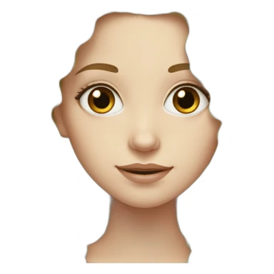 White girl with frizzy long black hair sticker