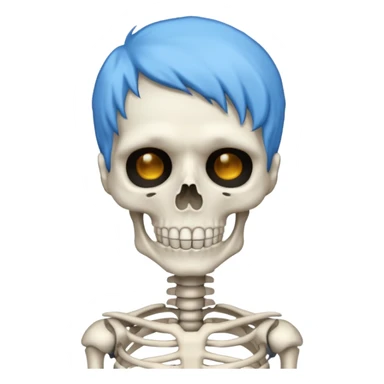 blue haired skeleton sticker