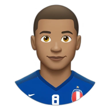 Kylian Mbappé jouant au foot avec l'équipe de France sticker
