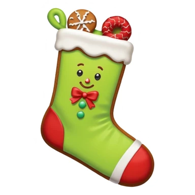 gingerbread cookie in chritmast sock shape sticker