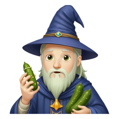 Wizard eating a pickle  sticker