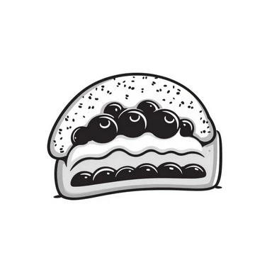 blueberry pastry, hand drawn, sketch style sticker