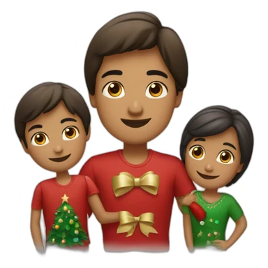 Familia navidad 3 hombres una mujer sticker