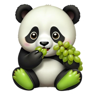 Panda eating grapes sticker