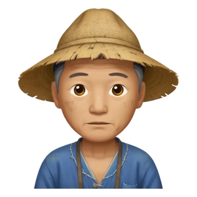 china ancient man, farmer, tattered sticker