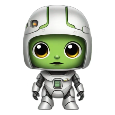 cute robot with yoda ears sticker
