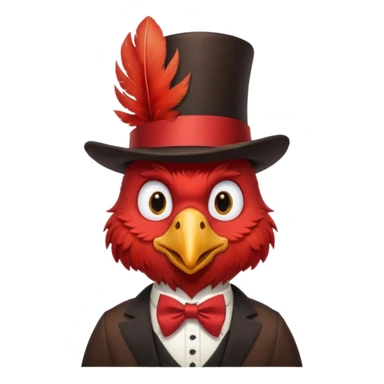 rooster wearing top hat sticker