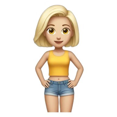 white blonde girl with short shorts sticker