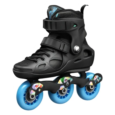 a black rollerblade inline skate, the model called "TWISTER XT" with a more edgy design sticker
