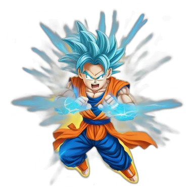 goku super saiyan with rays sticker