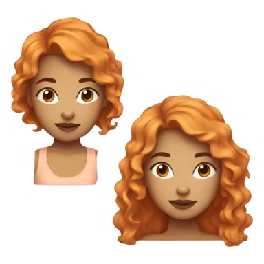 girl with orange and slightly wavy hair, with freckles and normal skin color sticker