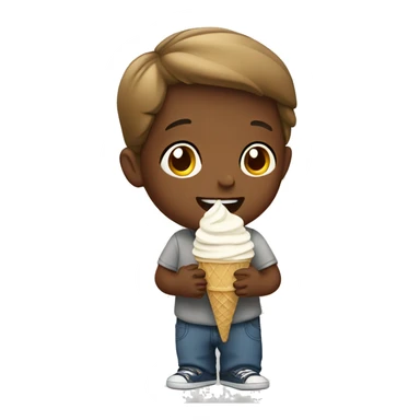 Boy eating ice cream sticker