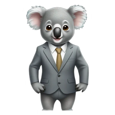 cute small koala wearing suit sticker