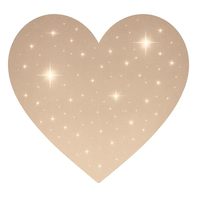 Modify the heart with a night sky gradient to beige night theme with a beige gradient, more stars, and a soft glow. Remove the background entirely  sticker