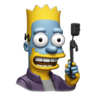 simpsons with phone sticker