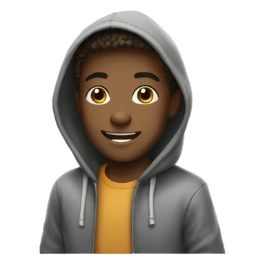 smiling boy in hoodie sticker