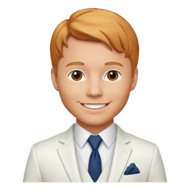 Brian Littrell with white suit, reddish blonde hair sticker