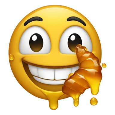 Smiling face with honey coming out of mouth sticker
