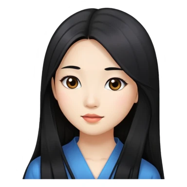 pretty asian girl with long straight hair sticker