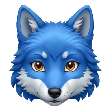 A female feminine blue wolf  sticker