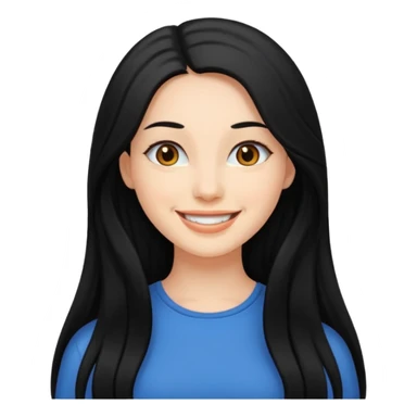 Beautiful woman with black long hair sticker