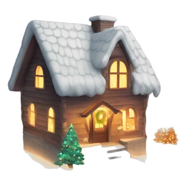 Christmas lighst on cute house sticker