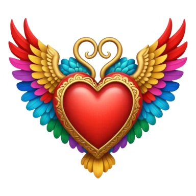 Mexican heart with wings a details sticker