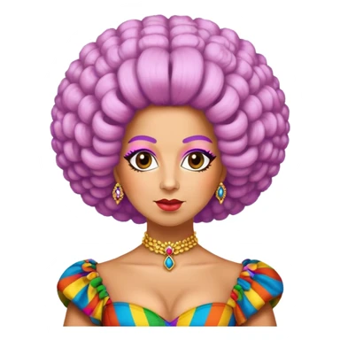 queen charlotte bridgerton with crazy wig afro american sticker