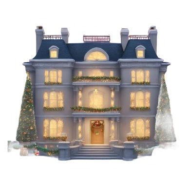 very large mansion decorated with fancy Christmas lights and lots of Fancy decorations sticker