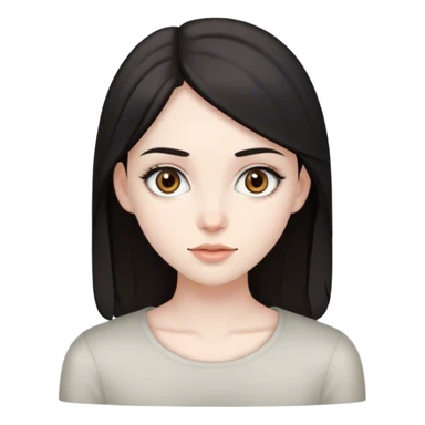 beautiful pale brunette girl with brown eyes and pale man black hair grey eyes sticker