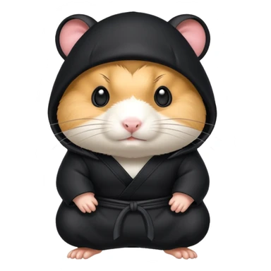 ninja hamster with black fur sticker