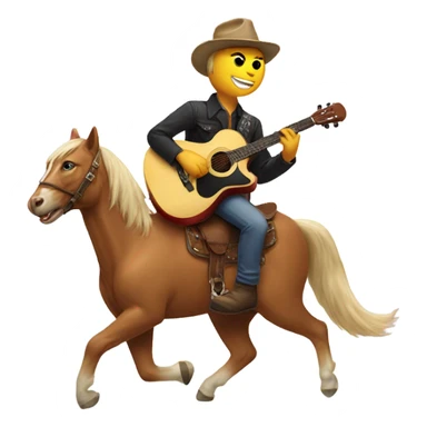 Cat riding a horse playing a guitar  sticker