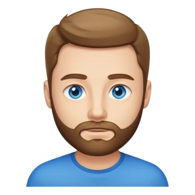 Man met een korte baard en felle blauwe ogen rost haar sticker