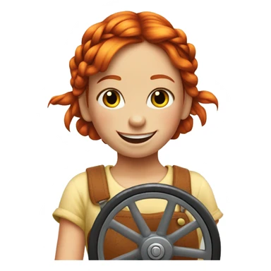 Pippi Longstocking doing a wheel sticker