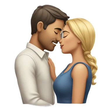 man and a woman kissing sticker