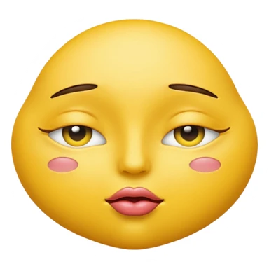 Yellow emoji with it’s eyes closed with big lips sticker