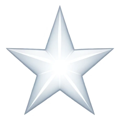 a shining pure white star with white sparkles around sticker