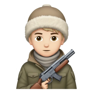 boys with guns in winter sticker