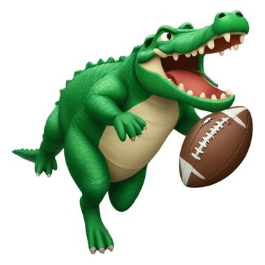alligator running with a football sticker