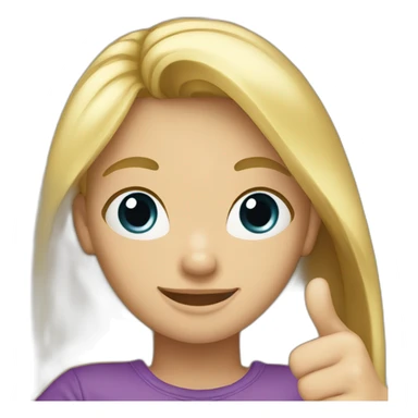 blonde girl thumbs up sticker