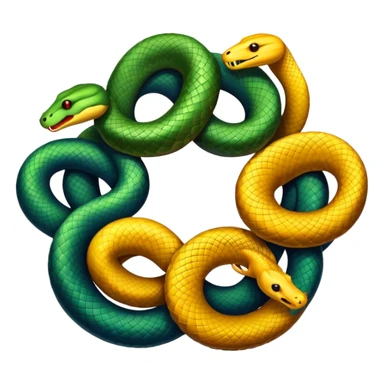 five snakes arranged in a circle sticker