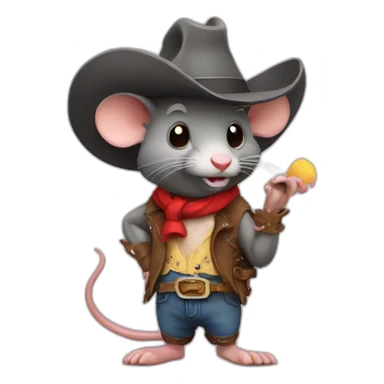 greedy cowboy rat sticker