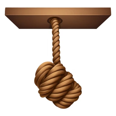 rope tied to the ceiling in a white room sticker