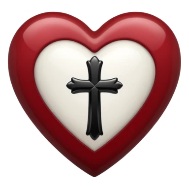 heart with black gothic cross sticker