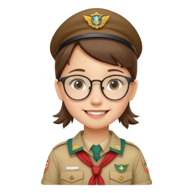 scout girl little with glassess sticker