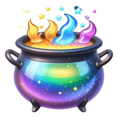 glitter cauldron sticker